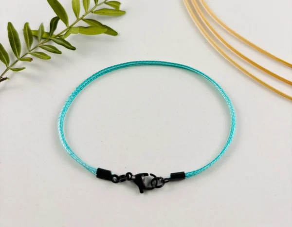 Upcycling Kitearmband Türkis – Bild 3