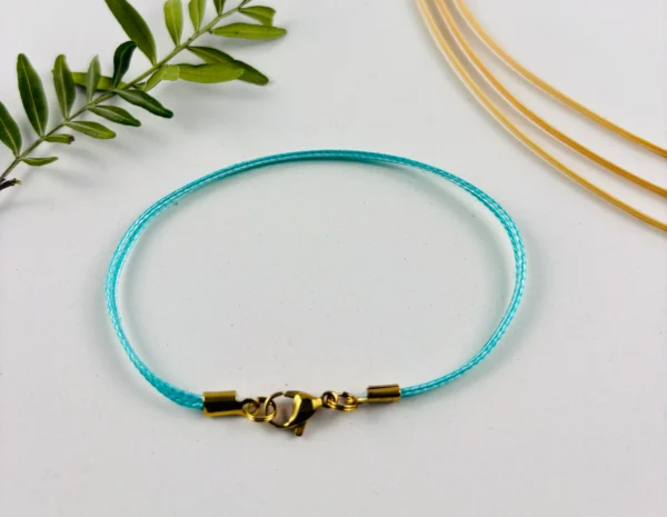 Upcycling Kitearmband Türkis – Bild 2