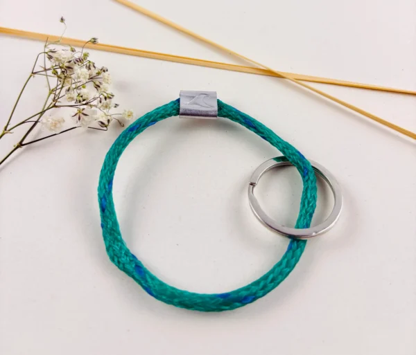 Upcycling Schlüsselanhänger Grün/Blau