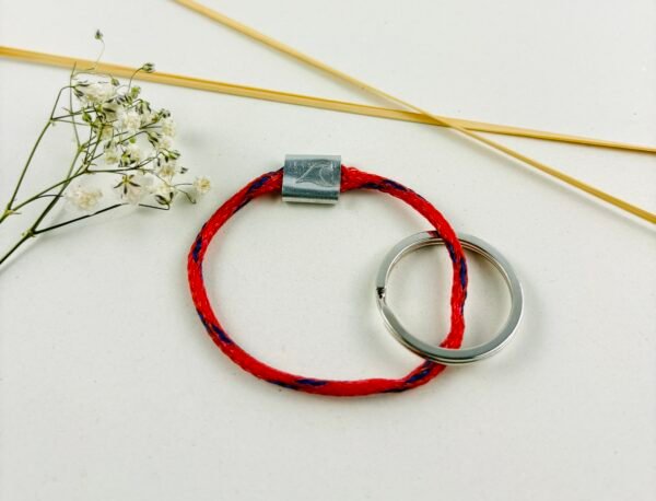 Upcycling Schlüsselanhänger Rot/Blau